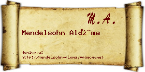 Mendelsohn Alóma névjegykártya